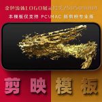 剪映模板-金色流体logo展示片头250509004